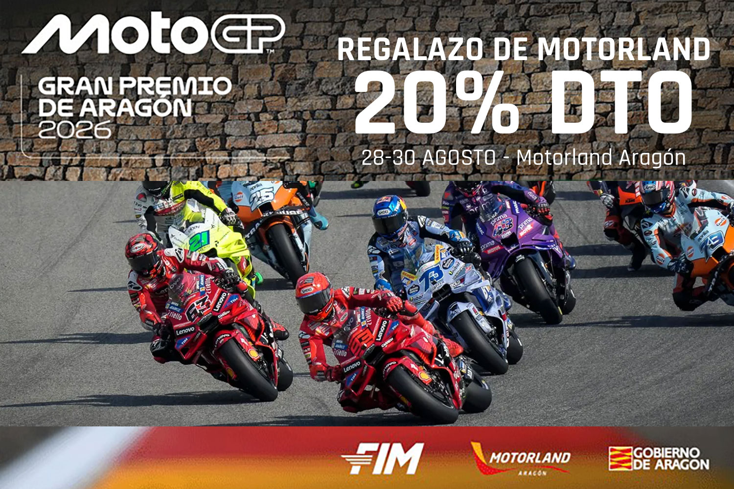 Descuento 20% MotoGP 2026 en MotorLand Aragón